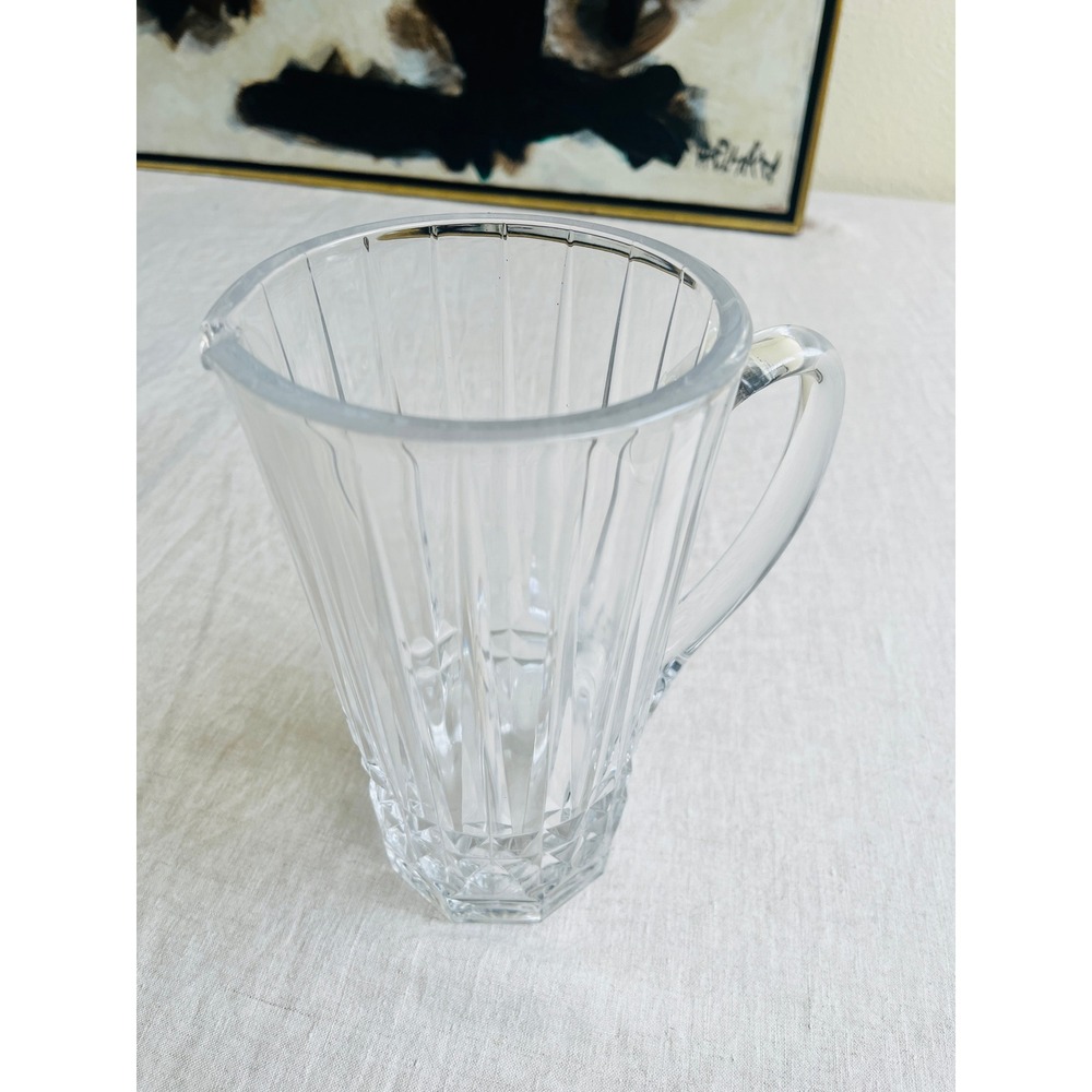 Vtg MCM Val Saint Lambert Balmoral Cut Crystal Water Pitcher Belgium Signed 30oz